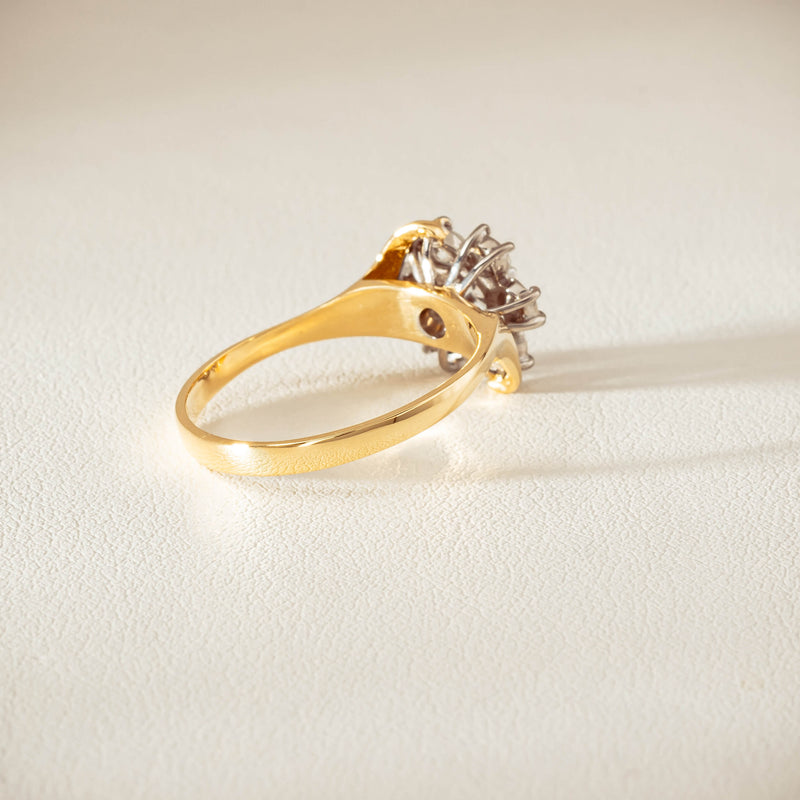 Deja Vu 18ct Yellow Gold .45ct Diamond Cluster Ring