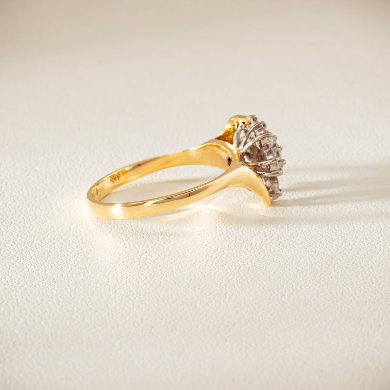 Deja Vu 18ct Yellow Gold .45ct Diamond Cluster Ring