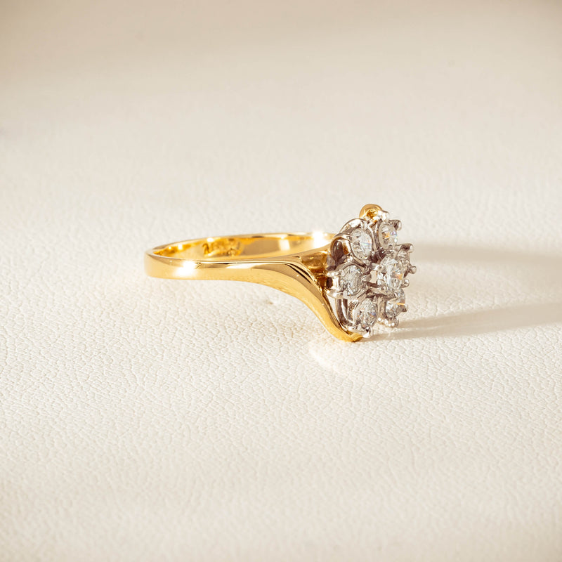 Deja Vu 18ct Yellow Gold .45ct Diamond Cluster Ring