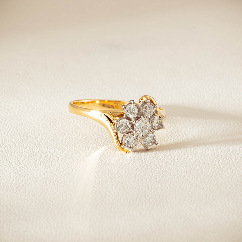 Deja Vu 18ct Yellow Gold .45ct Diamond Cluster Ring