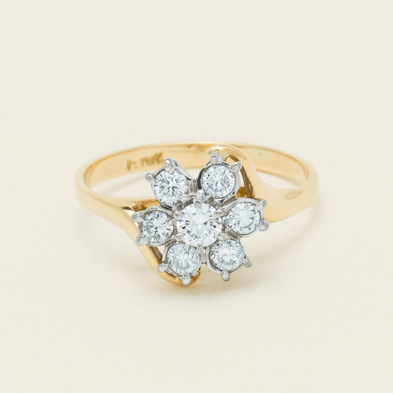 Deja Vu 18ct Yellow Gold .45ct Diamond Cluster Ring