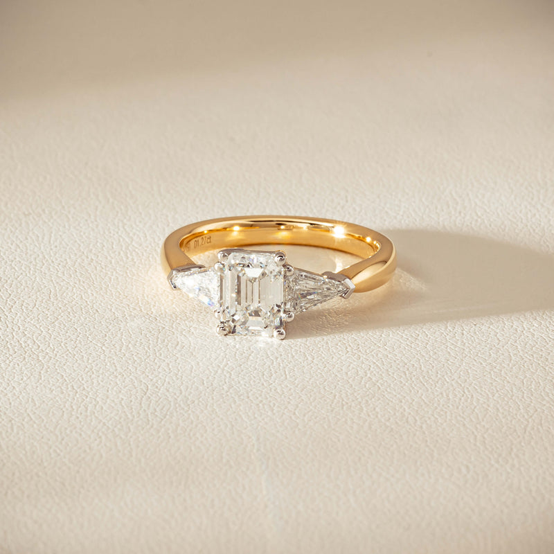 18ct Yellow Gold 1.27ct Reclaimed Emerald-Cut Diamond Ring