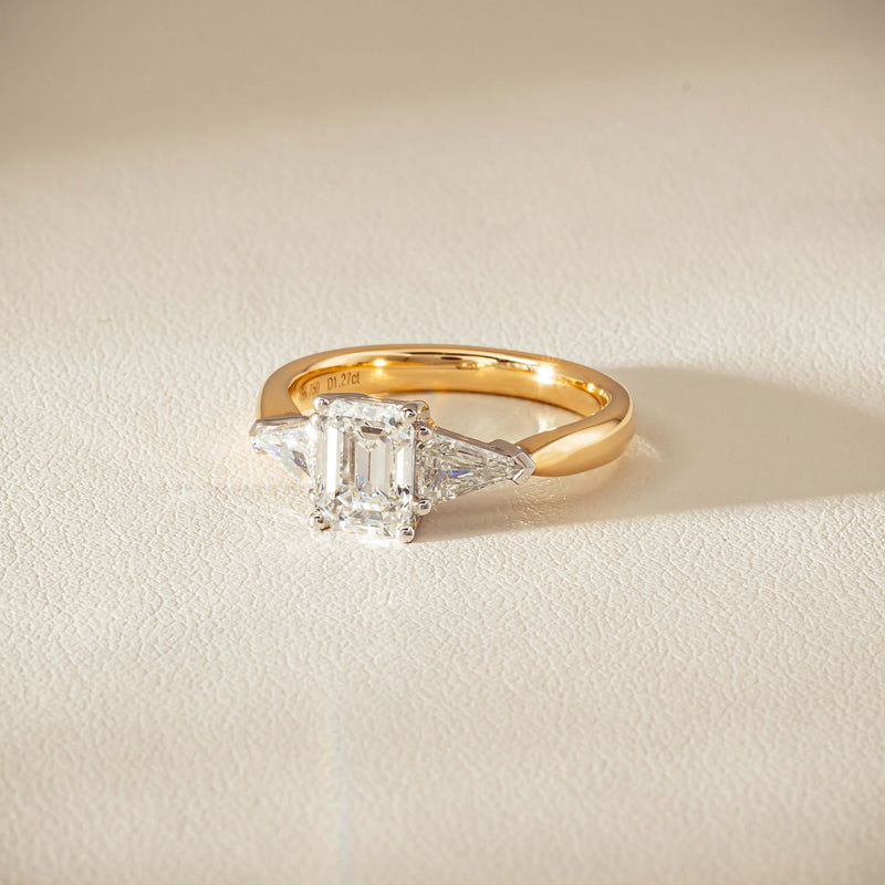 18ct Yellow Gold 1.27ct Reclaimed Emerald-Cut Diamond Ring