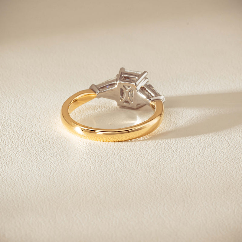 18ct Yellow Gold 1.27ct Reclaimed Emerald-Cut Diamond Ring