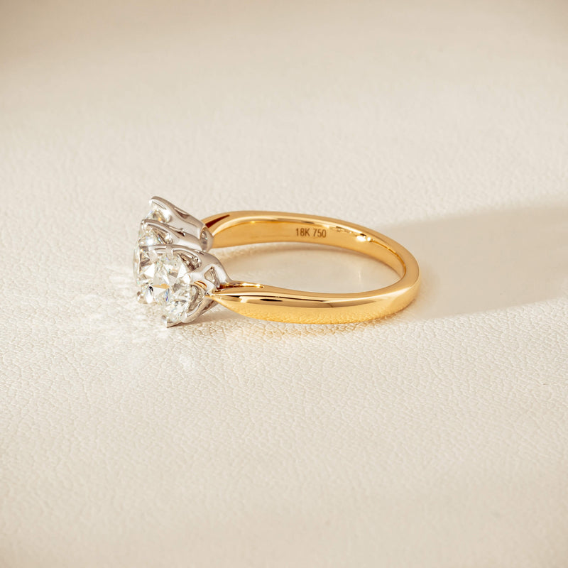 18ct Yellow Gold 2.30ct Diamond Trilogy Ring - Ring - Walker & Hall