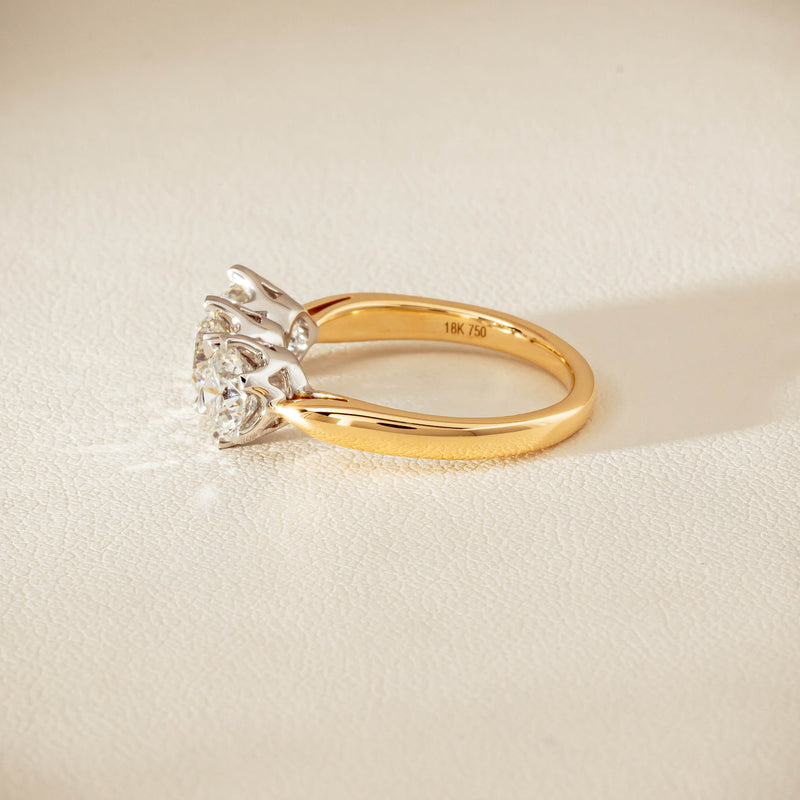 18ct Yellow Gold 2.30ct Diamond Trilogy Ring - Ring - Walker & Hall