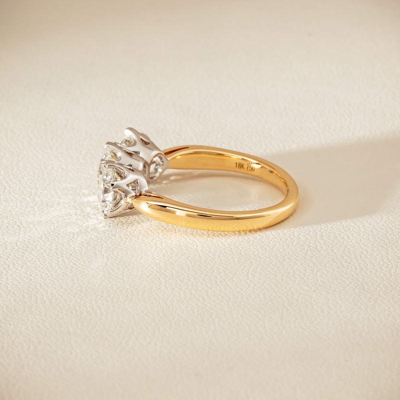 18ct Yellow Gold 2.30ct Diamond Trilogy Ring - Ring - Walker & Hall