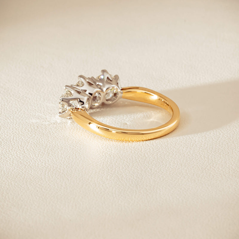 18ct Yellow Gold 2.30ct Diamond Trilogy Ring - Ring - Walker & Hall