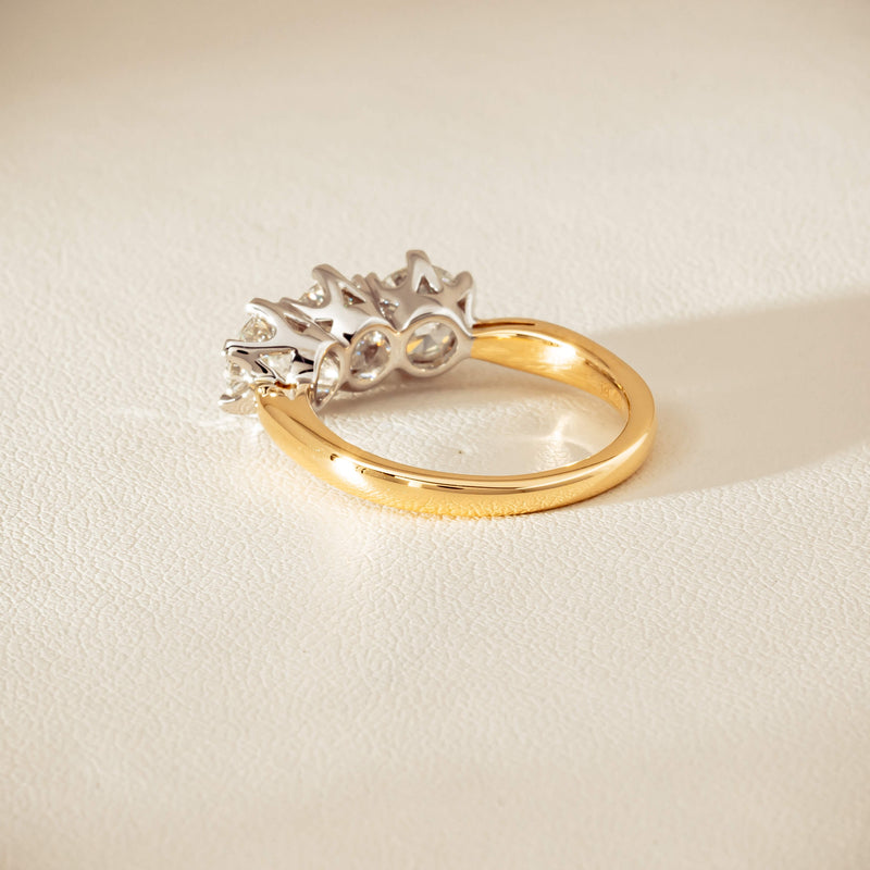 18ct Yellow Gold 2.30ct Diamond Trilogy Ring - Ring - Walker & Hall