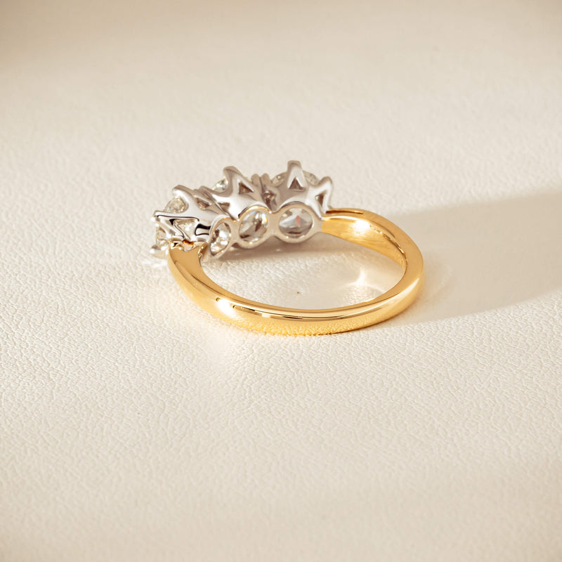 18ct Yellow Gold 2.30ct Diamond Trilogy Ring - Ring - Walker & Hall