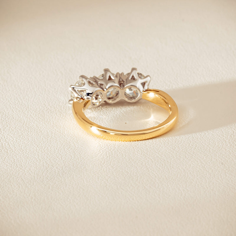 18ct Yellow Gold 2.30ct Diamond Trilogy Ring - Ring - Walker & Hall