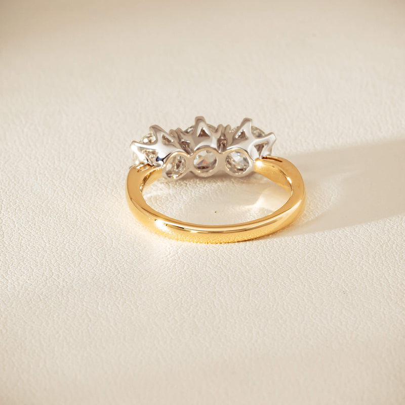 18ct Yellow Gold 2.30ct Diamond Trilogy Ring - Ring - Walker & Hall