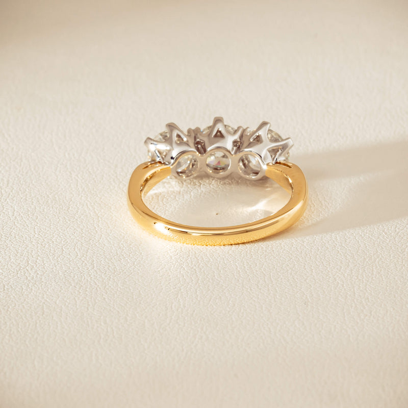 18ct Yellow Gold 2.30ct Diamond Trilogy Ring - Ring - Walker & Hall