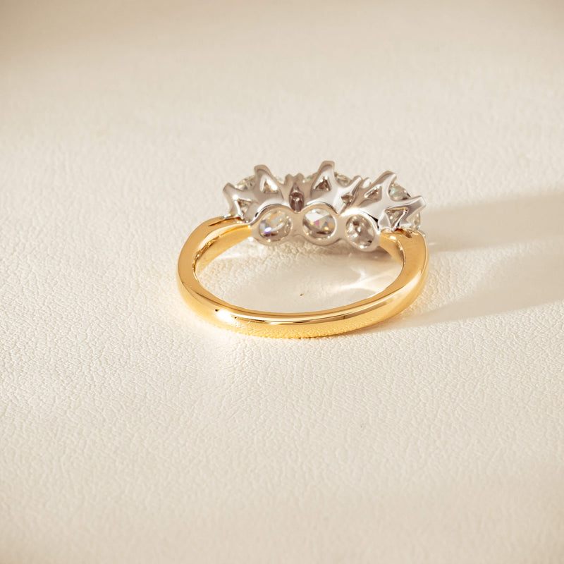 18ct Yellow Gold 2.30ct Diamond Trilogy Ring - Ring - Walker & Hall