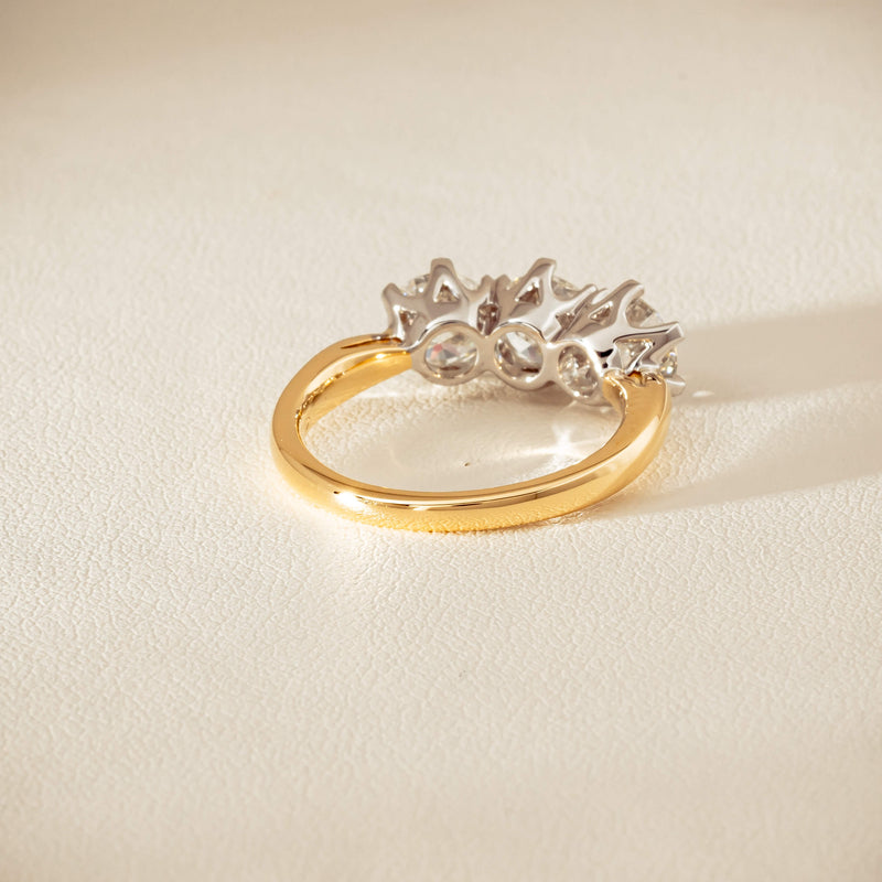 18ct Yellow Gold 2.30ct Diamond Trilogy Ring - Ring - Walker & Hall