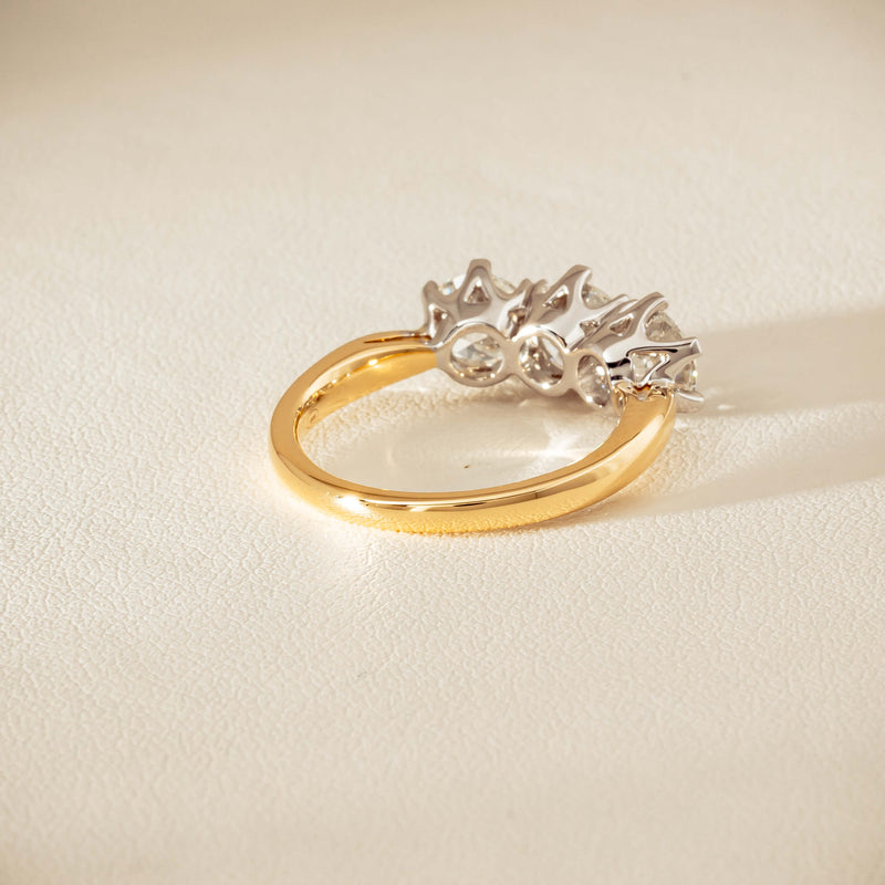 18ct Yellow Gold 2.30ct Diamond Trilogy Ring - Ring - Walker & Hall