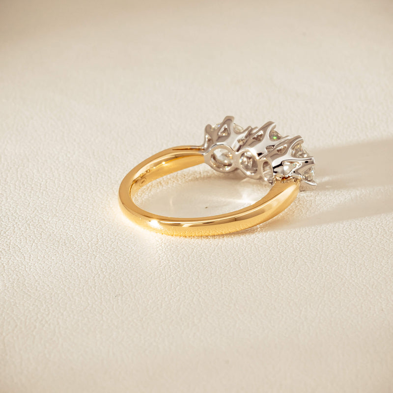 18ct Yellow Gold 2.30ct Diamond Trilogy Ring - Ring - Walker & Hall