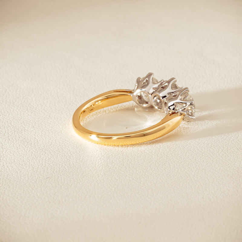 18ct Yellow Gold 2.30ct Diamond Trilogy Ring - Ring - Walker & Hall