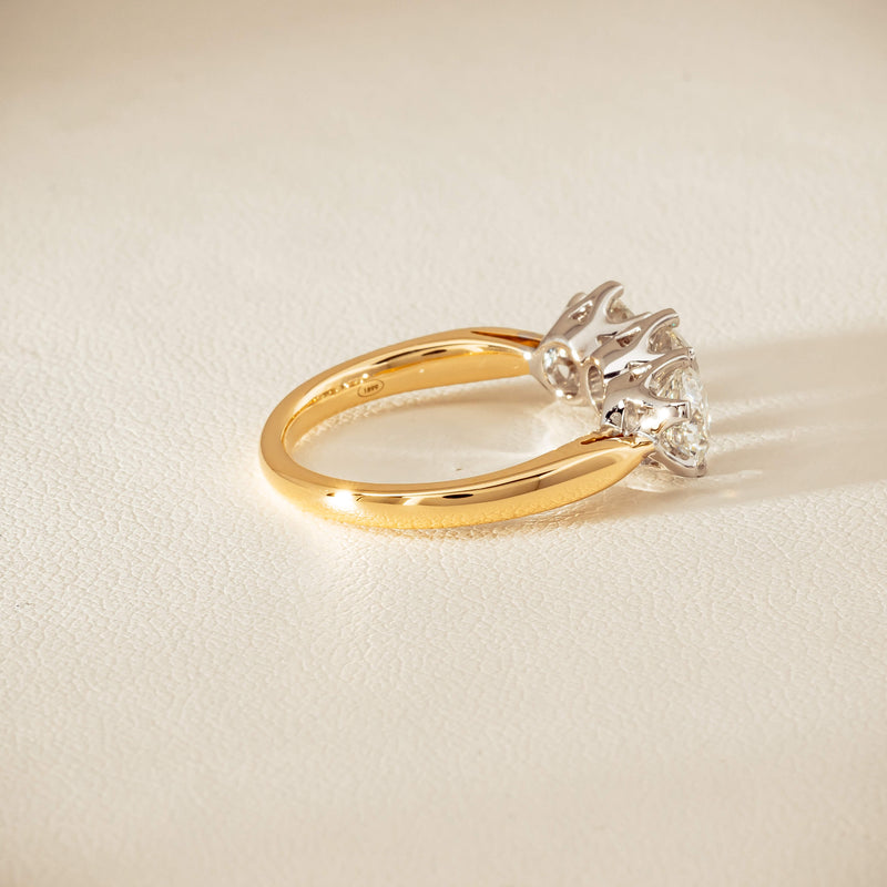 18ct Yellow Gold 2.30ct Diamond Trilogy Ring - Ring - Walker & Hall