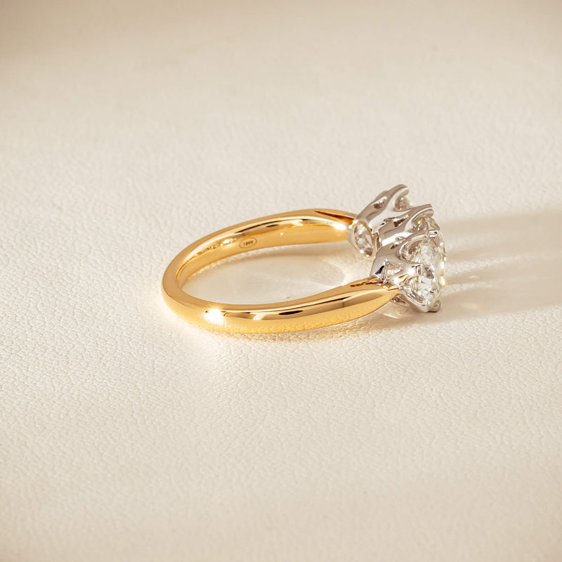 18ct Yellow Gold 2.30ct Diamond Trilogy Ring - Ring - Walker & Hall