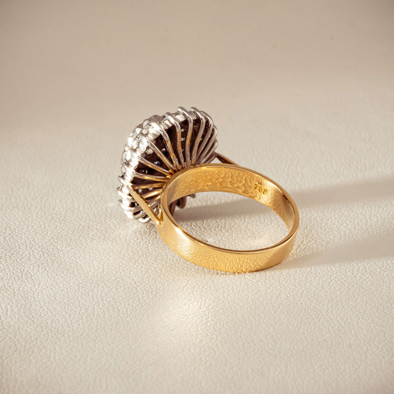 Deja Vu 18ct Yellow Gold 1.20ct Diamond Cluster Ring