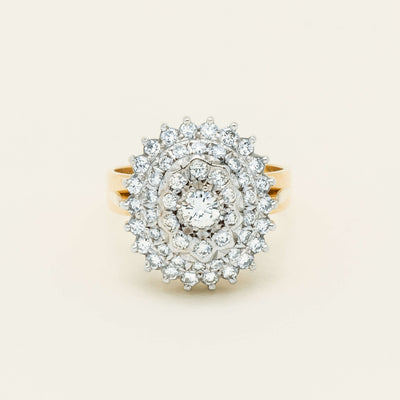 Deja Vu 18ct Yellow Gold 1.20ct Diamond Cluster Ring