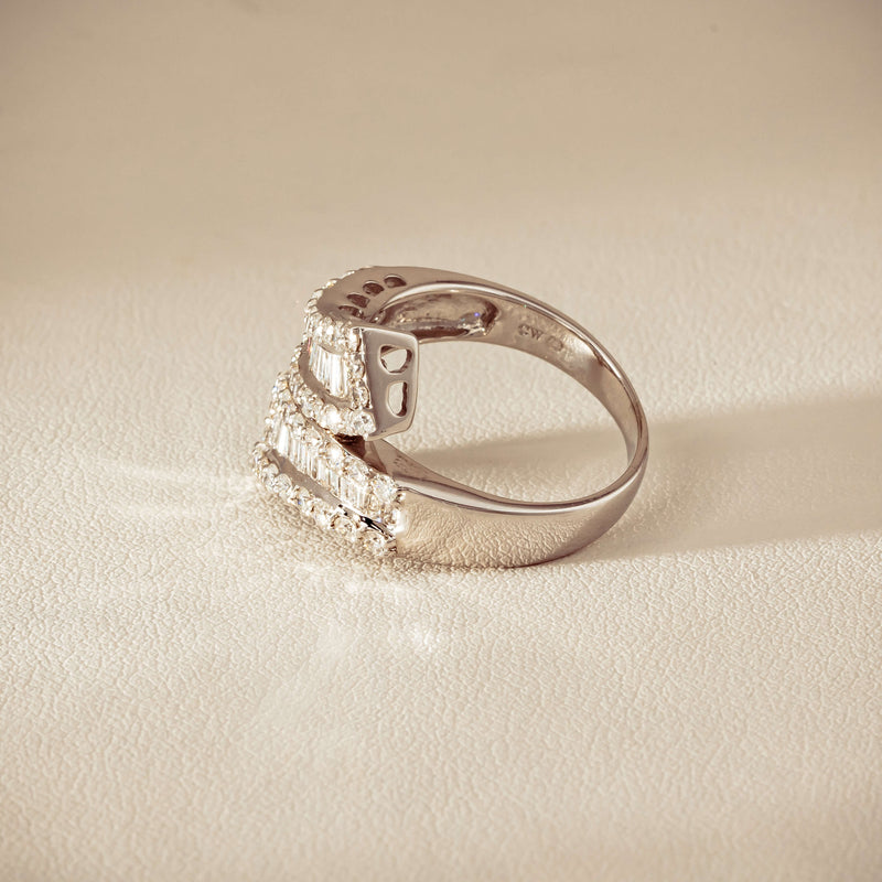 Deja Vu 18ct White Gold 1.80ct Diamond Crossover Ring