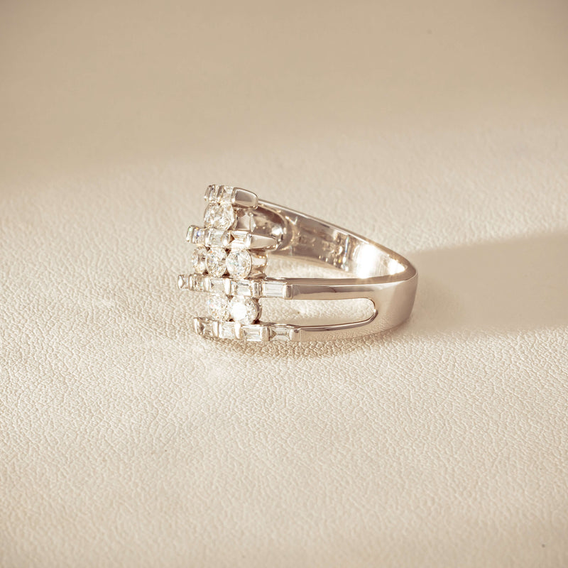 Deja Vu 18ct White Gold 1.50ct Diamond Crossover Ring - Ring - Walker & Hall