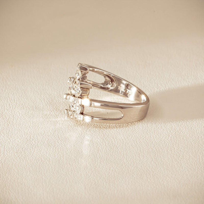Deja Vu 18ct White Gold 1.50ct Diamond Crossover Ring - Ring - Walker & Hall