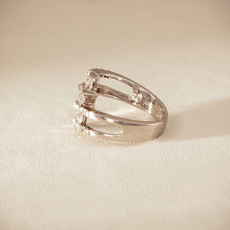 Deja Vu 18ct White Gold 1.50ct Diamond Crossover Ring - Ring - Walker & Hall