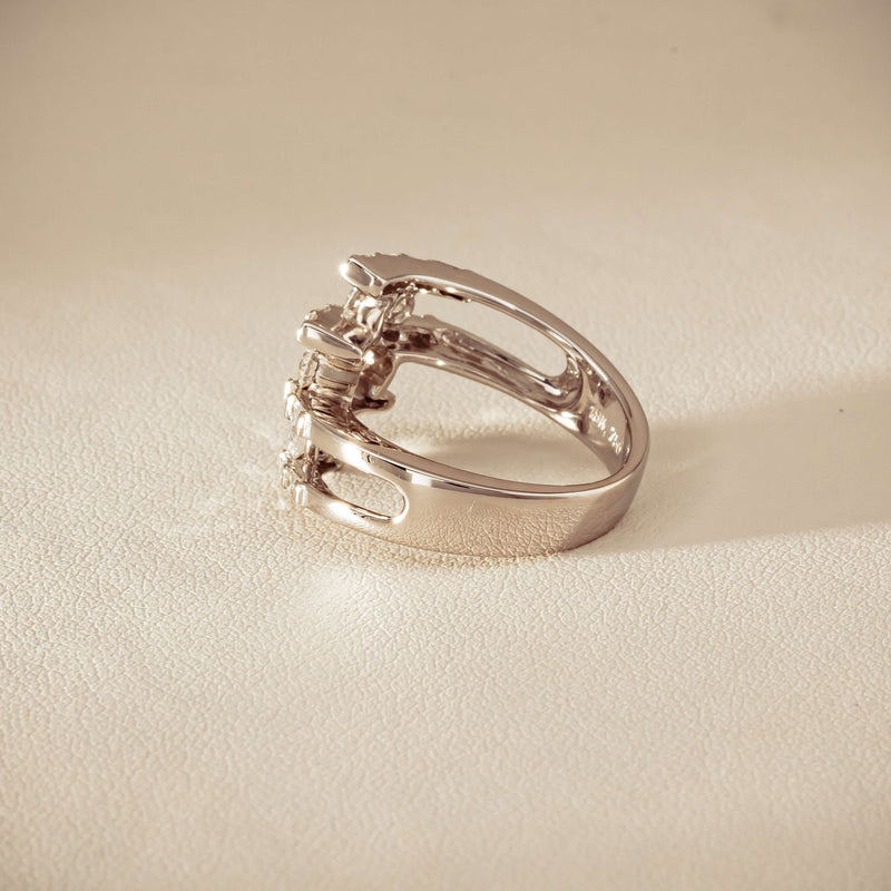 Deja Vu 18ct White Gold 1.50ct Diamond Crossover Ring - Ring - Walker & Hall