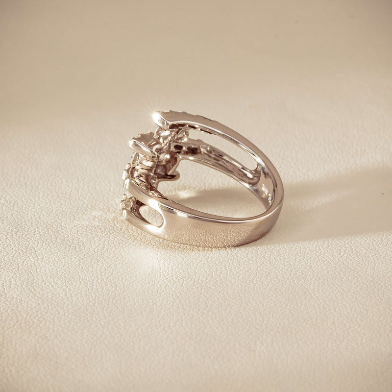 Deja Vu 18ct White Gold 1.50ct Diamond Crossover Ring - Ring - Walker & Hall