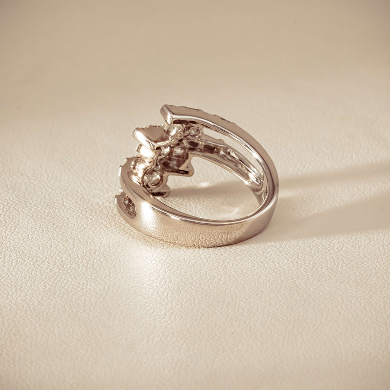 Deja Vu 18ct White Gold 1.50ct Diamond Crossover Ring - Ring - Walker & Hall