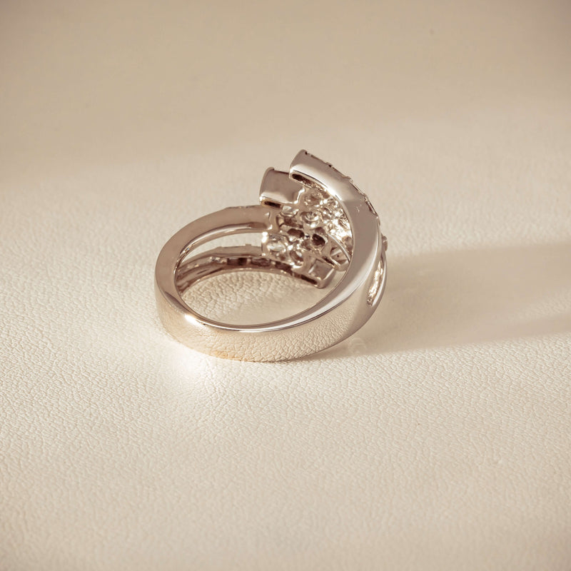 Deja Vu 18ct White Gold 1.50ct Diamond Crossover Ring - Ring - Walker & Hall