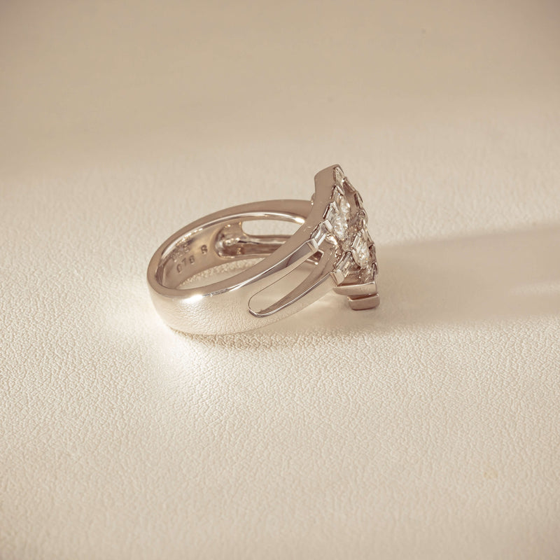Deja Vu 18ct White Gold 1.50ct Diamond Crossover Ring - Ring - Walker & Hall