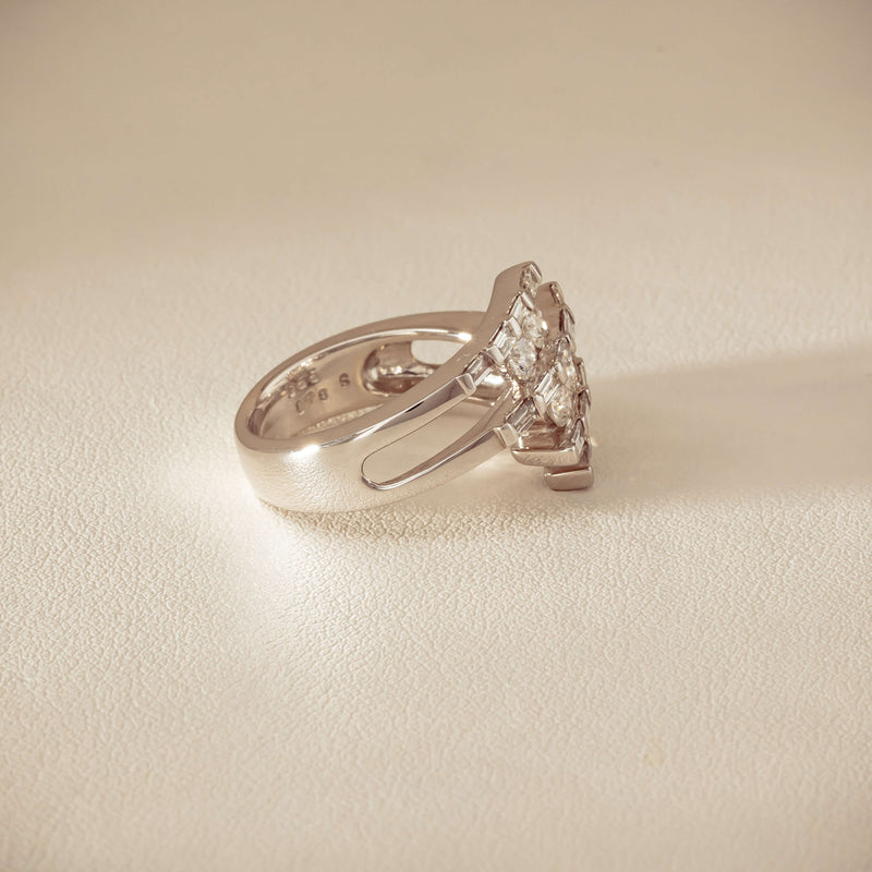 Deja Vu 18ct White Gold 1.50ct Diamond Crossover Ring - Ring - Walker & Hall