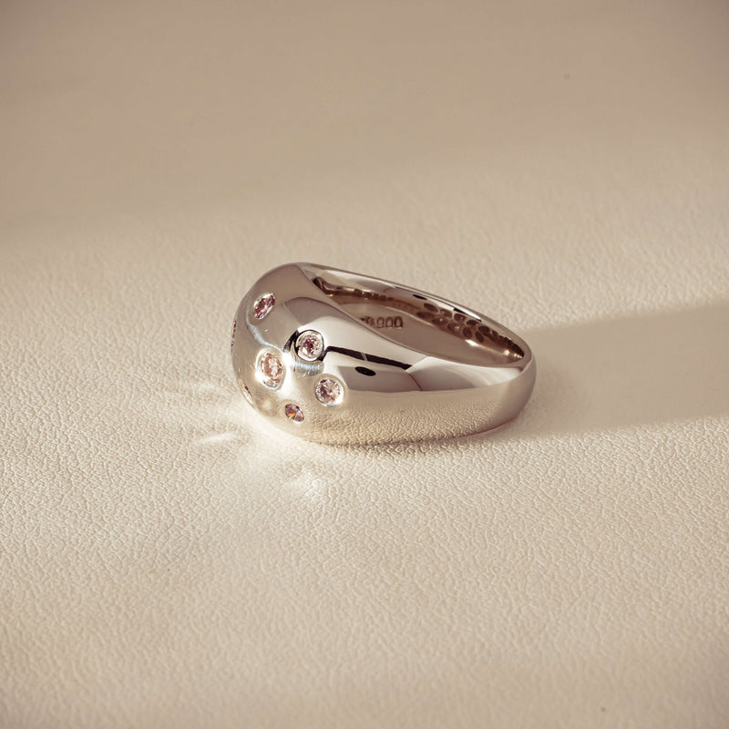 Deja Vu Platinum .46ct Pink Diamond Dome Ring