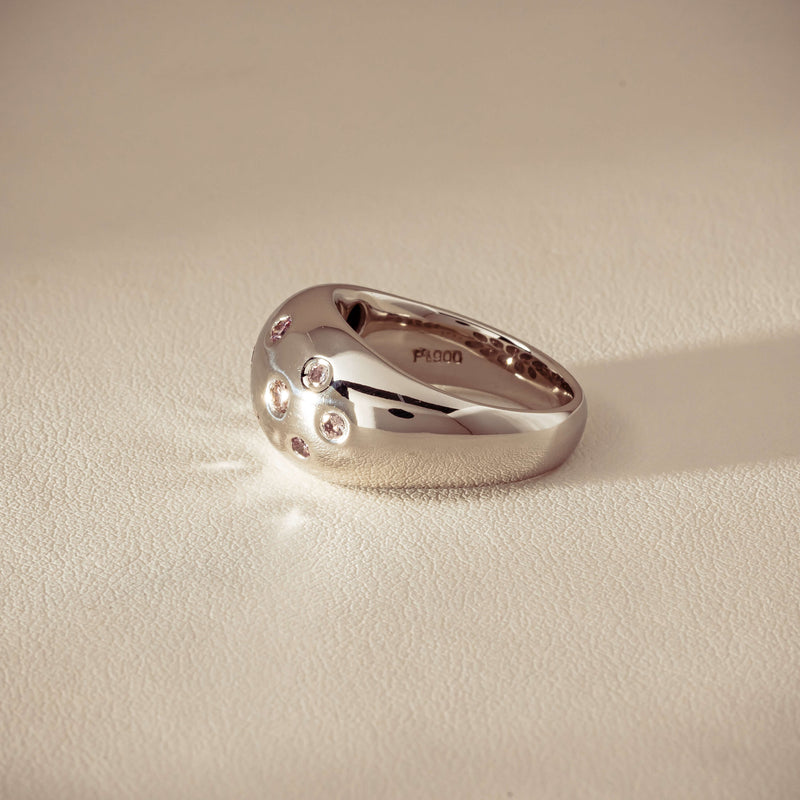 Deja Vu Platinum .46ct Pink Diamond Dome Ring