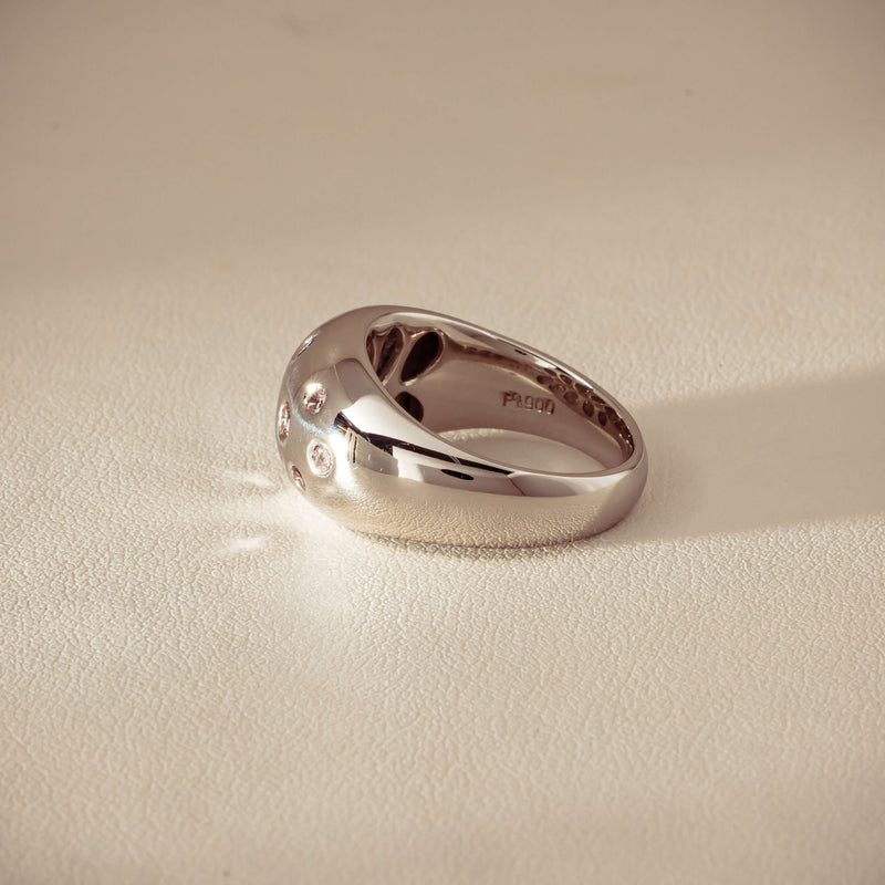 Deja Vu Platinum .46ct Pink Diamond Dome Ring