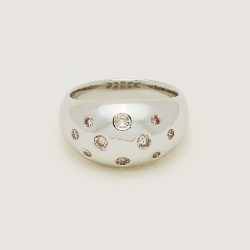 Deja Vu Platinum .46ct Pink Diamond Dome Ring