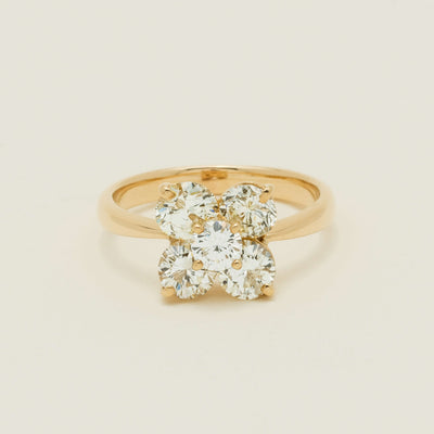 Deja Vu 18ct Yellow Gold 2.01ct Diamond Floral Cluster Ring