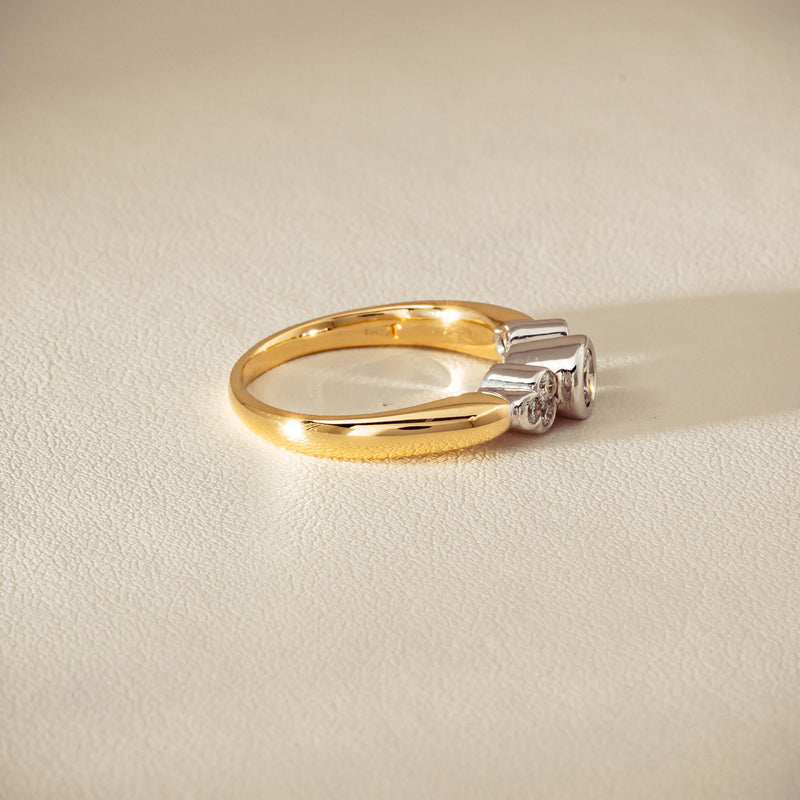 Deja Vu 18ct Yellow Gold .43ct Diamond Rubover Set Ring - Ring - Walker & Hall