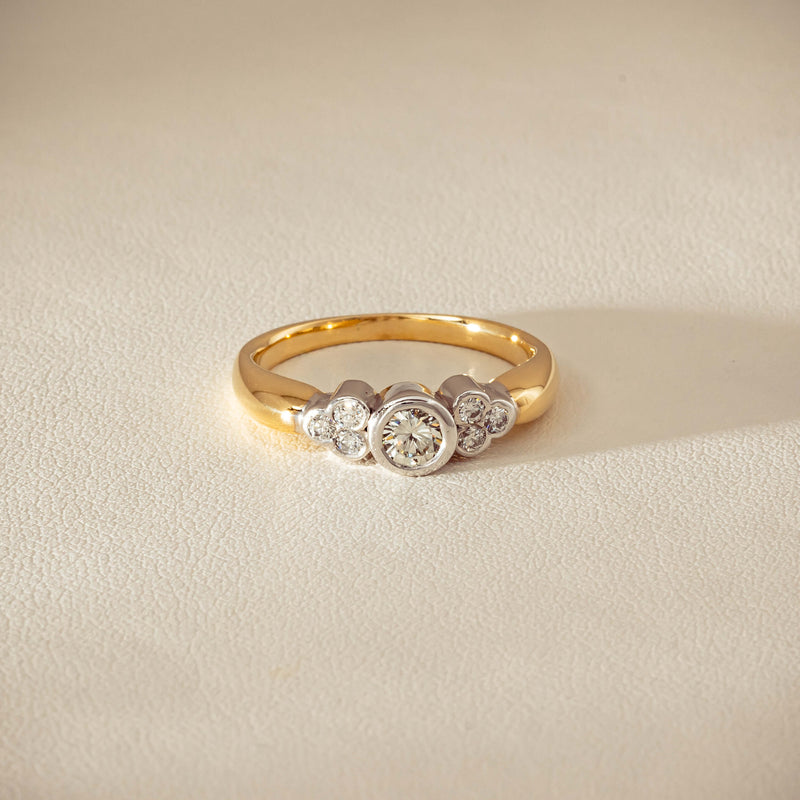 Deja Vu 18ct Yellow Gold .43ct Diamond Rubover Set Ring - Ring - Walker & Hall
