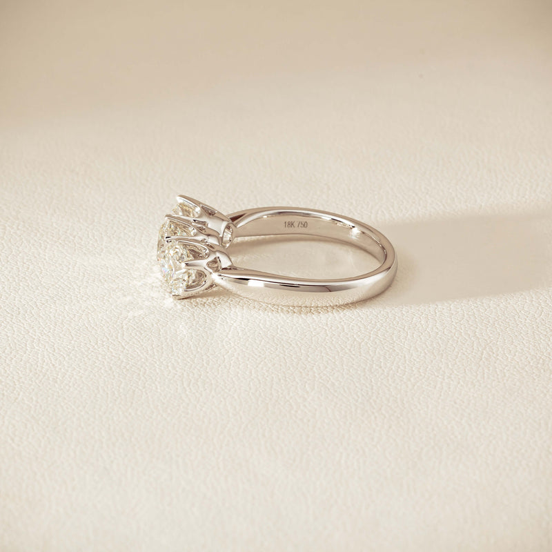 18ct White Gold 2.22ct Diamond Trilogy Ring - Ring - Walker & Hall
