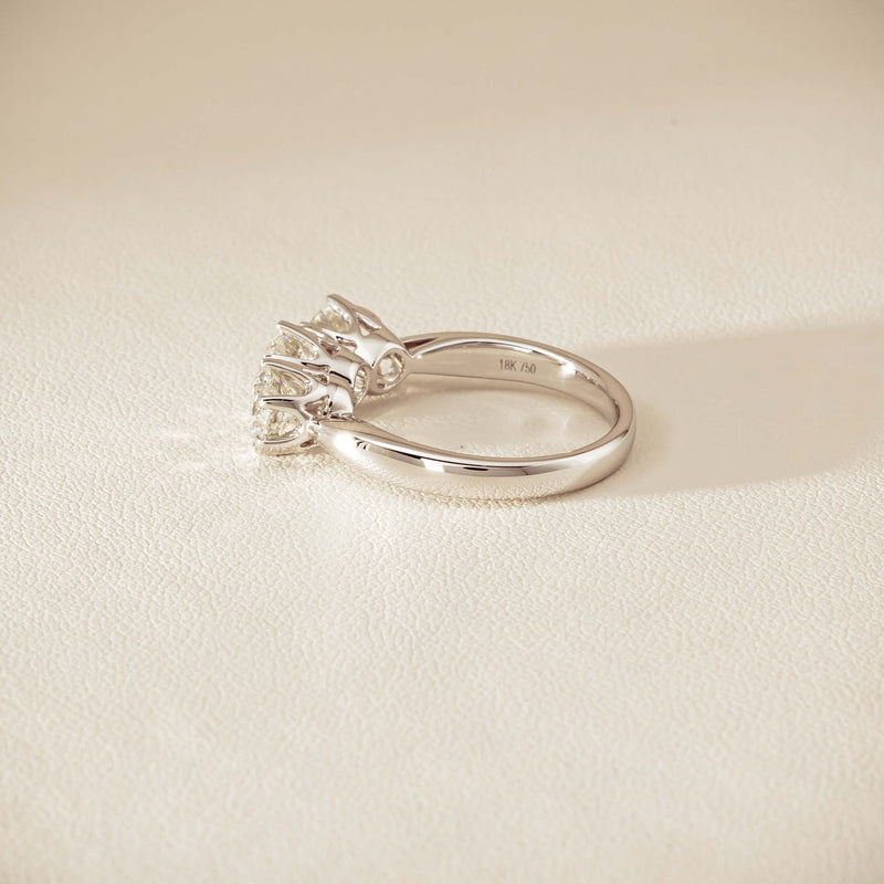 18ct White Gold 2.22ct Diamond Trilogy Ring - Ring - Walker & Hall