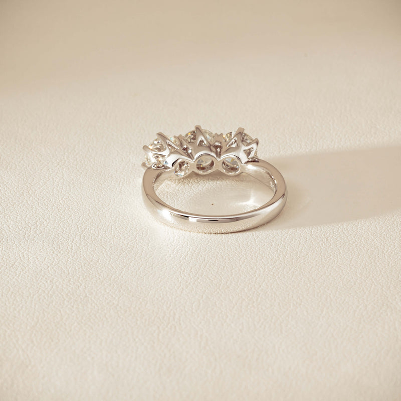 18ct White Gold 2.22ct Diamond Trilogy Ring - Ring - Walker & Hall