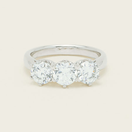 18ct White Gold 2.22ct Diamond Trilogy Ring - Ring - Walker & Hall