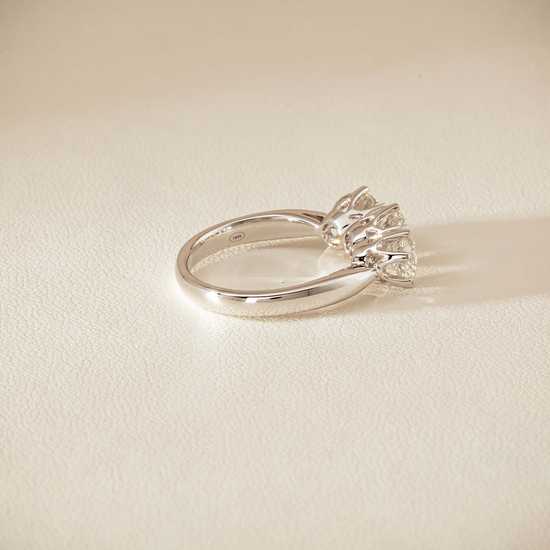 18ct White Gold 2.22ct Diamond Trilogy Ring - Ring - Walker & Hall