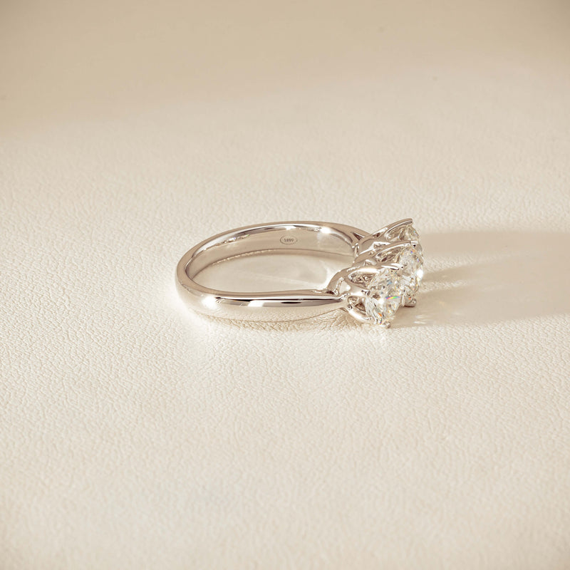 18ct White Gold 2.22ct Diamond Trilogy Ring - Ring - Walker & Hall
