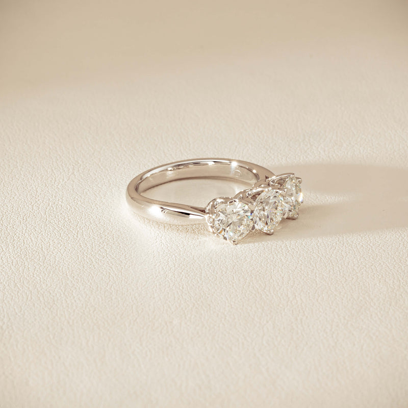 18ct White Gold 2.22ct Diamond Trilogy Ring - Ring - Walker & Hall